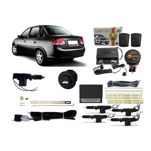 Kit Alarme + Trava Eletrica E Porta Malas Corsa Classic 4 Pt
