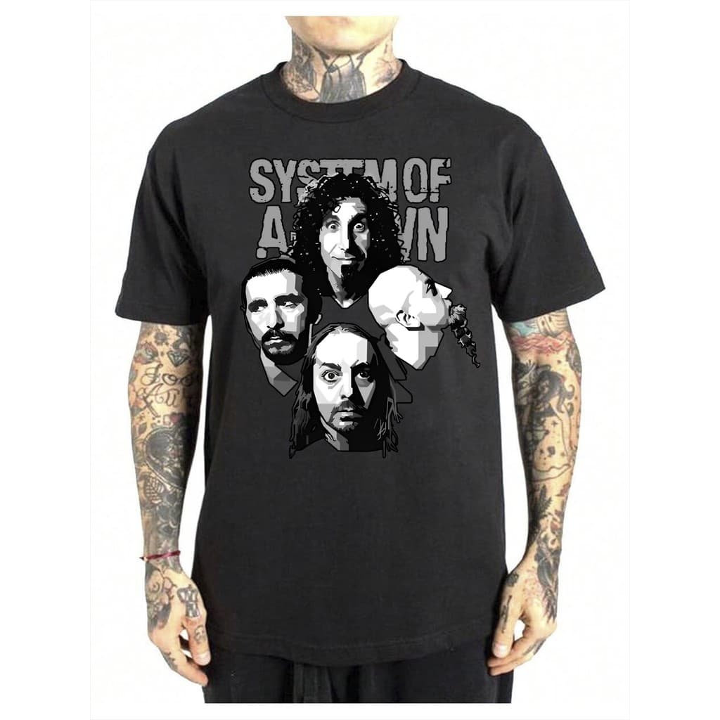 Camiseta System of a Down Rock Banda Internacional Tour Brasil Camisa Unissex Masculino Feminino Streetwear Branco Preto