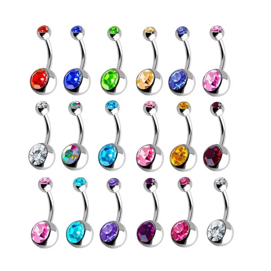Umbigo Piercing Aço Cirúrgico Básico Cores