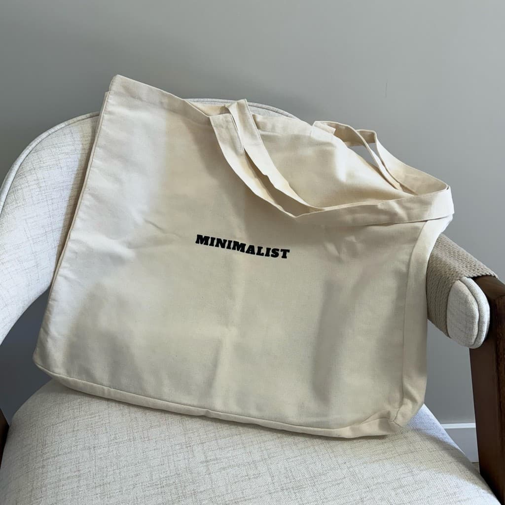 Bolsa Ecobag Sacola Grande em Sarja Algodão Cru - Minimalist