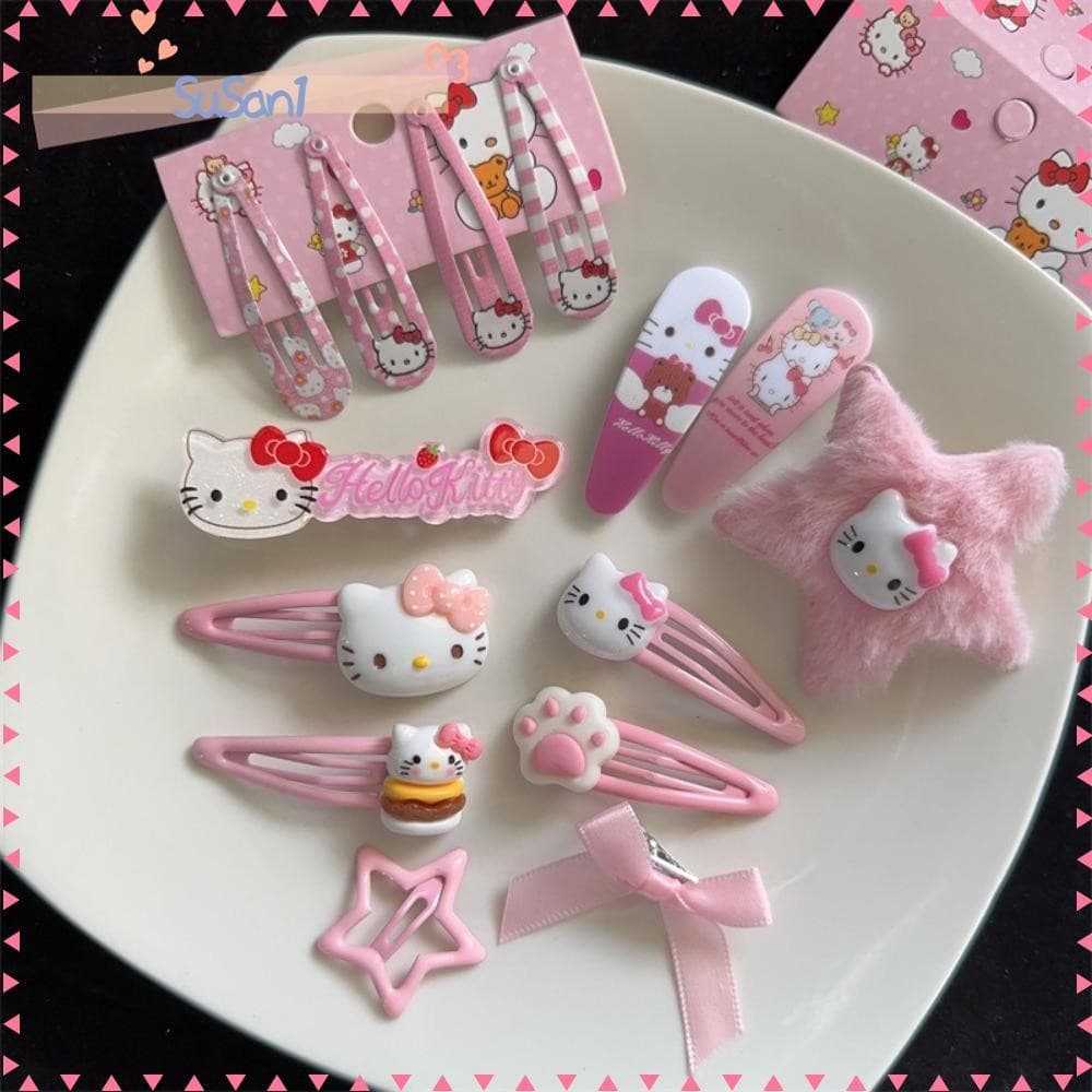 Conjunto De Grampos De Cabelo LUCKY-SUSAN1 , Presilhas Kuromi Cinnamoroll Hello Kitty , Sanrio Melody Pochacco