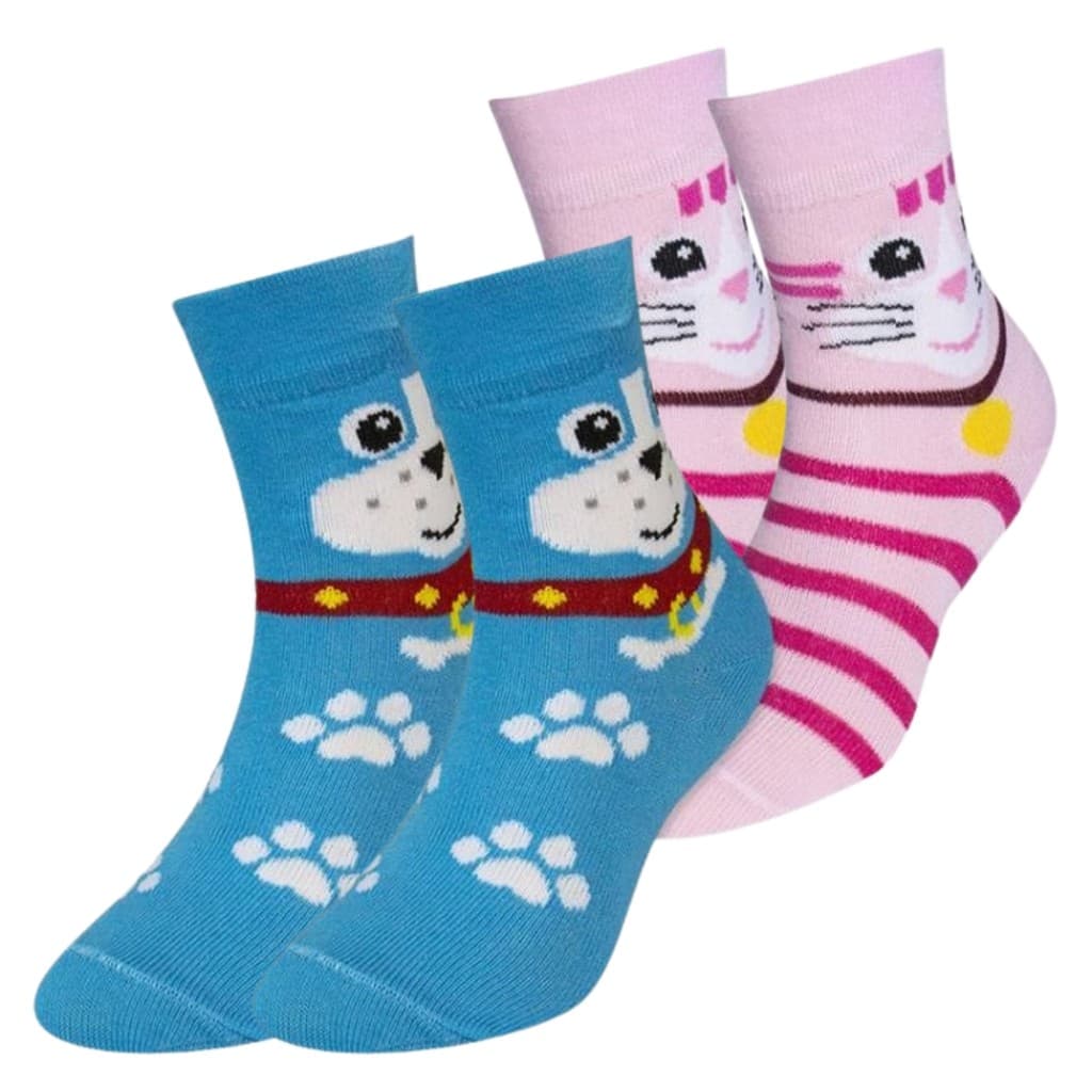 Kit Pares De Meias Estampadas Infantil Cano Médio Menina Menino 0 até 12 anos Crianças Alta Qualidade Premium