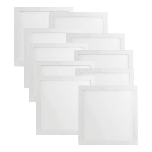 Kit 7 Plafon Led Embutir 36w 40x40 Branco Estrutura 127/220v