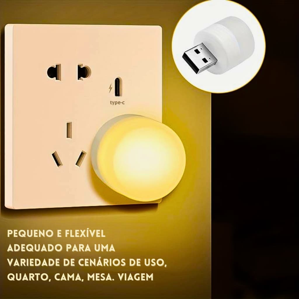 KIT 15 Micro Luminária Abajur Lâmpada USB Portátil Ideal para Leitura