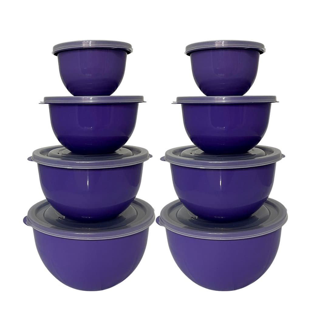 Kit 8 Potes Plásticos Redondos Liso 700 1400 2800 e 5000ml Ideal para Cozinha