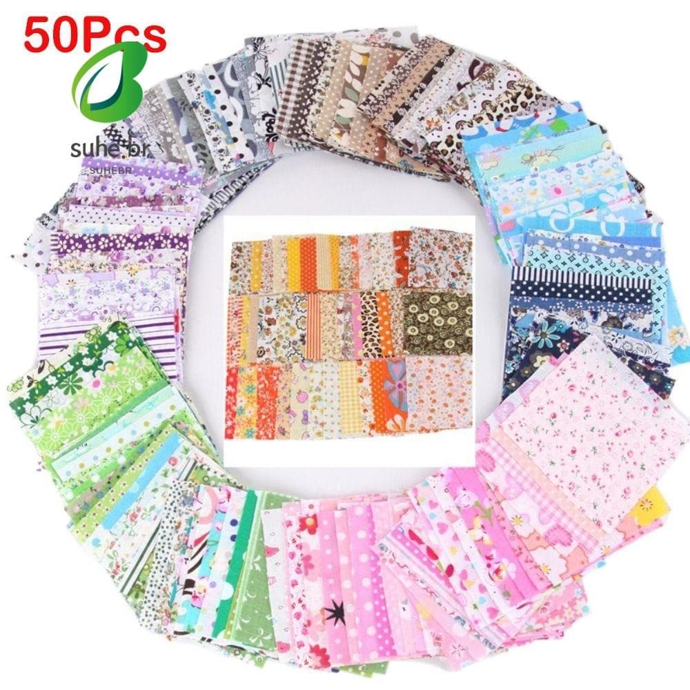 SFBSF 50 Unidades De Retalhos Quadrados , Pano De Tecido De Algodão Estilo Misto DIY , Tecidos Com Estampa Floral De 10x