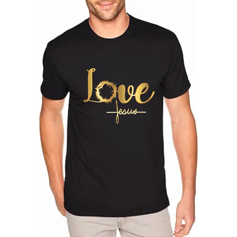 Camiseta Masculina Gospel Love Jesus Preto - R89