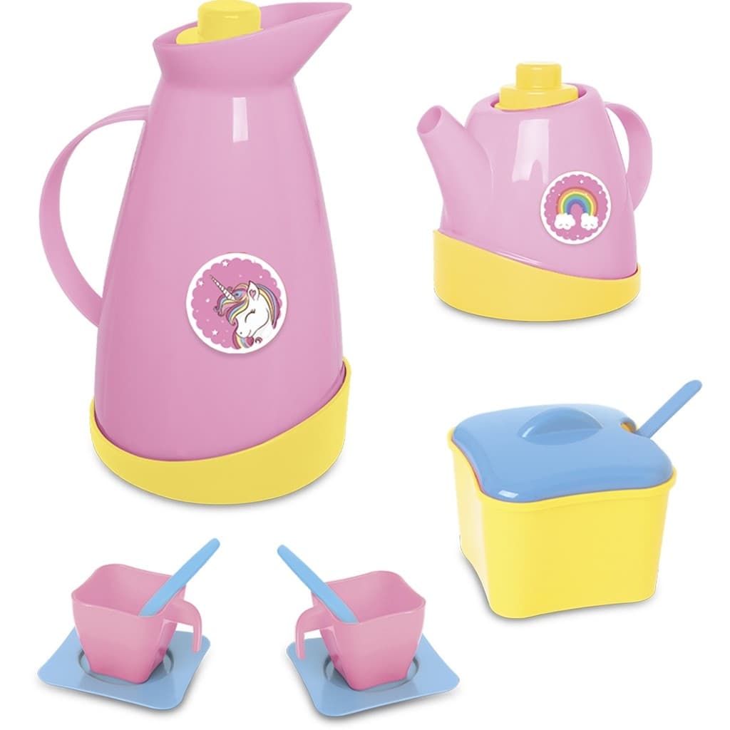 Jogo De Chá Brinquedo Xícara Hora Do Café Unicornio Cozinha Infantil Samba Toys