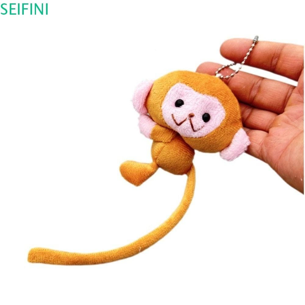 Chaveiro De Boneca De Macaco SEIFINI , Pingente De Pelúcia De Cauda Longa , Brinquedo Desenho Animado Macia