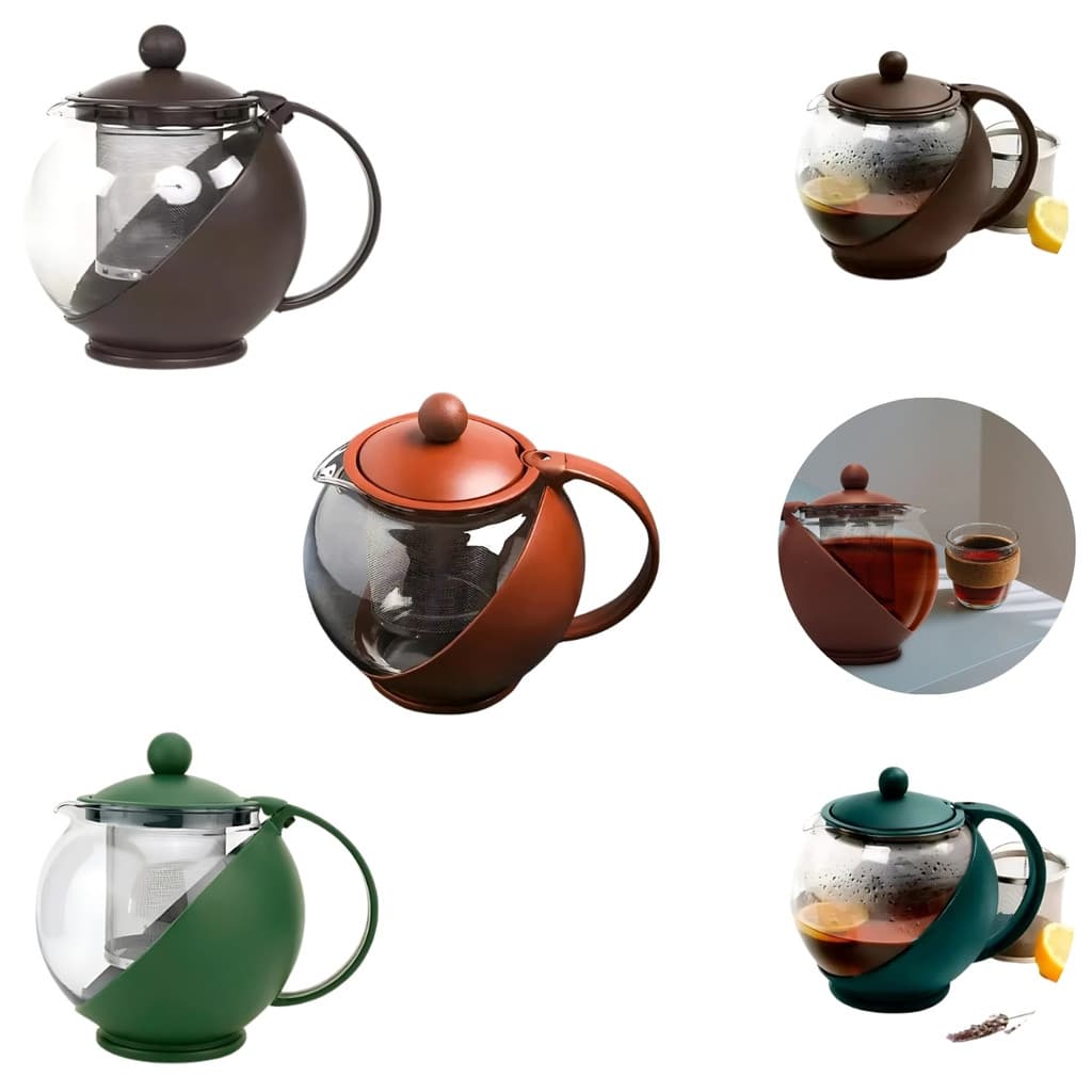 3 Chaleiras de Vidro Com Infusor Filtro Inox Chá Café 750ml Your House