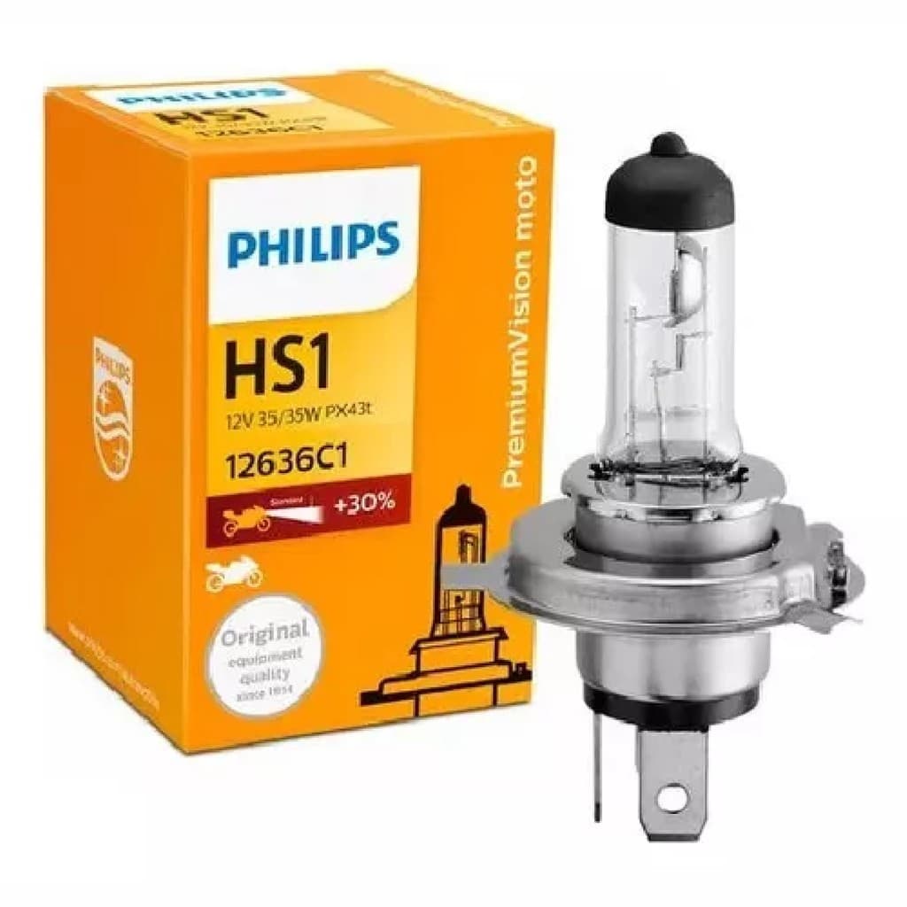 Lâmpada Farol Philips HS1 12636C1 12V 35/35W Halógena Original Honda CG Titan Fazer Fan