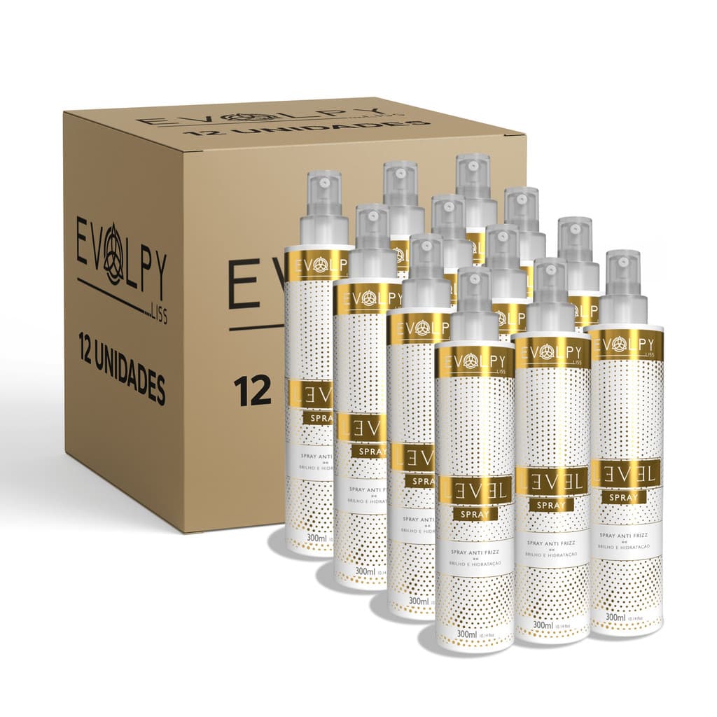 PACK 12 UN - LEVEL SPRAY ANTI FRIZZ 300ML - EVOLPY LISS