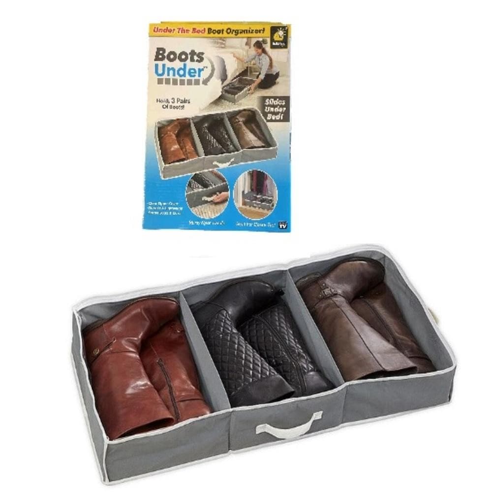 SAPATEIRA BOTAS SALTO ALTO DOBRAVEL ORGANIZADOR GUARDA ROUPA BAU CAMA PORTATIL VIAGEM VIRA BOLSA ZIPER E ALÇA 3 PARES