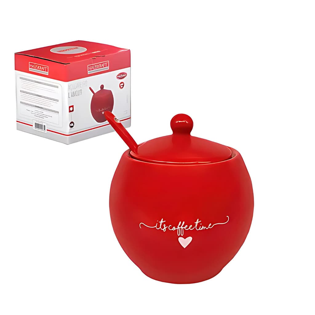 Açucareiro de Porcelana Vermelho 350ml – Haüskraft