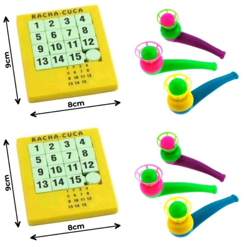 KIT 7 BRINQUEDOS SENDO 1  UNIDADE RACHA CUCA NUMEROS+6 CACHIMBO COM BOLINHA  INFANTIL  BRINQUEDO INFANTIL SACOLINHA