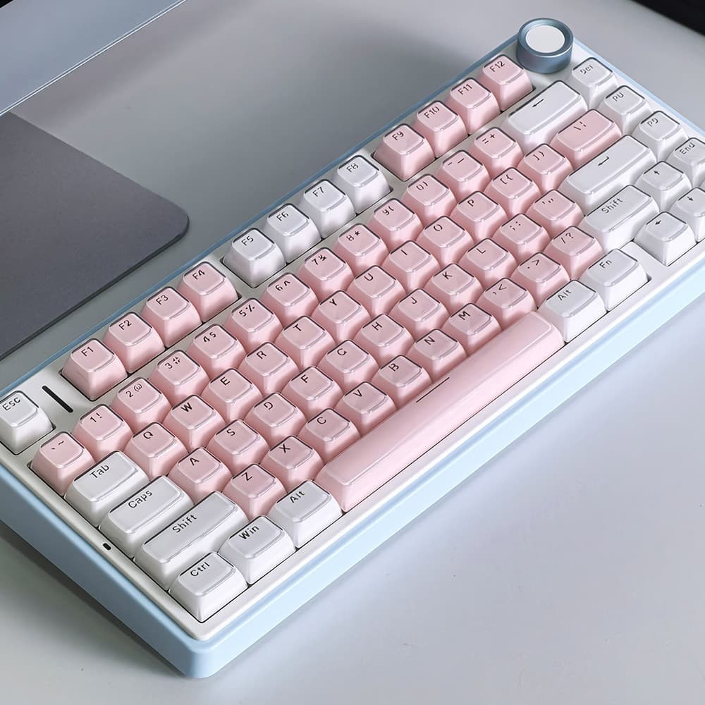Jelly Keycap OEM Profile PC PBT 135 Teclas Transmissão De Luz Wooting MAD Aula F75 Cristal Double Shot Keycaps Branco Ro