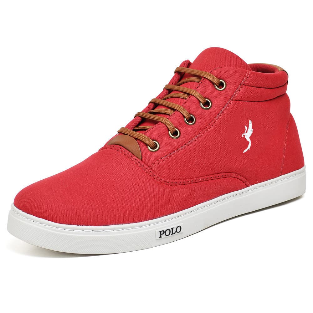 Kit 3 Pares tenis Cano Alto Café Vermelho e Cinza 37 ao 46