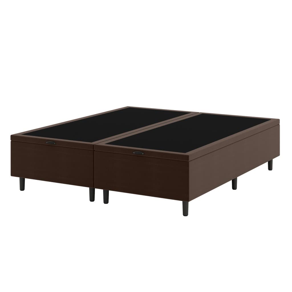 Base Cama Box Bau Queen Hypnos Marrom Umaflex Baú Organizador 158x198x42 Baú para Quarto