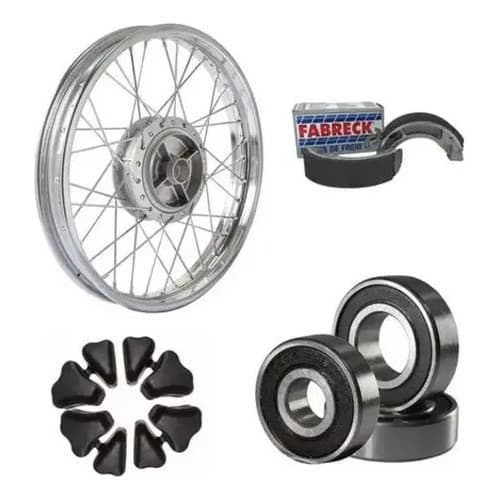 Roda Traseira Completa Patim Bucha Rola Titan 150 2004/2008
