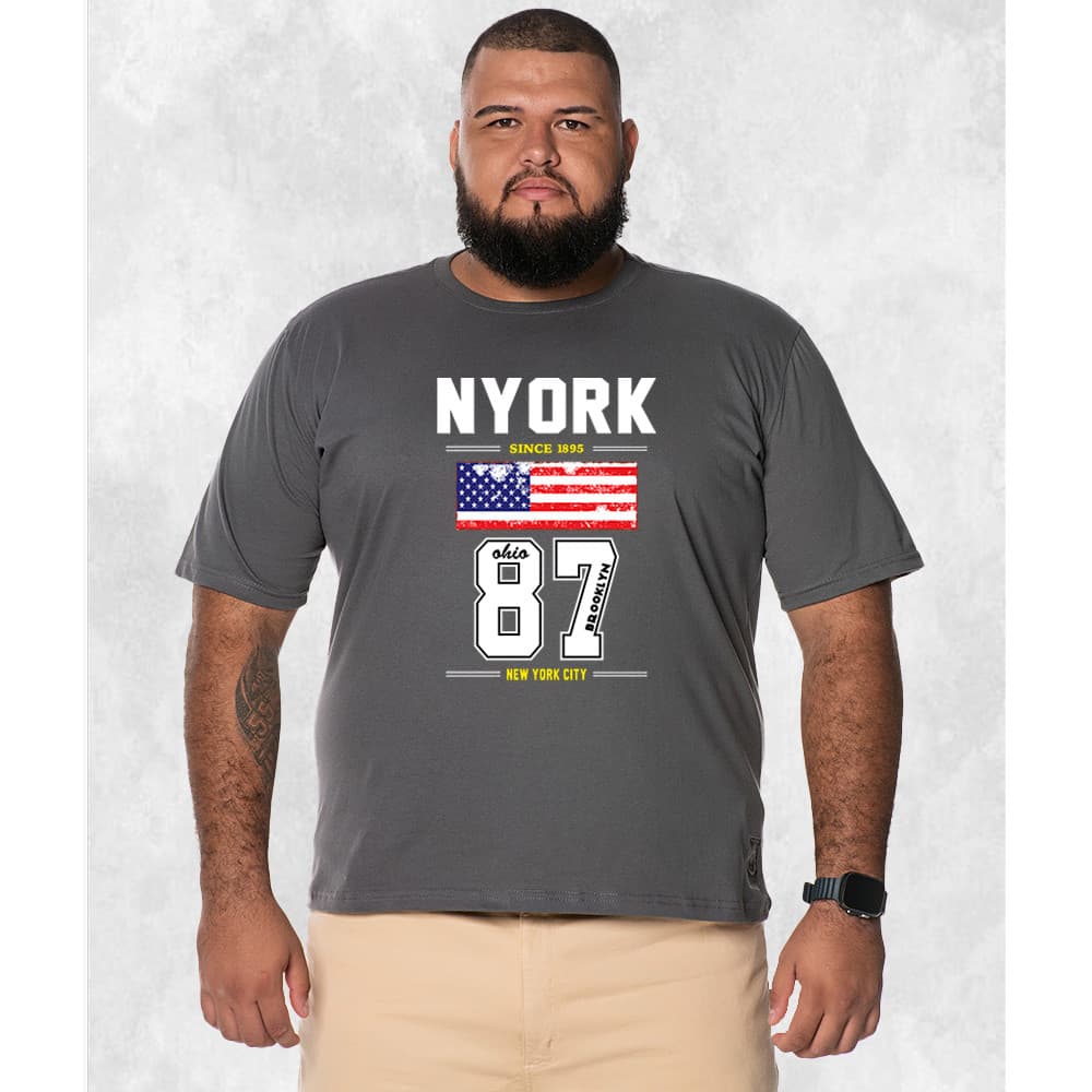 Camiseta Plus Size Algodão Estampada Moda StreetWear California Dream