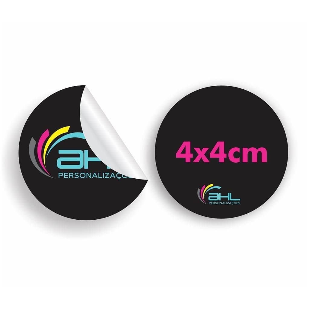 50 Etiquetas adesivas 4x4cm em vinil a prova d’água
