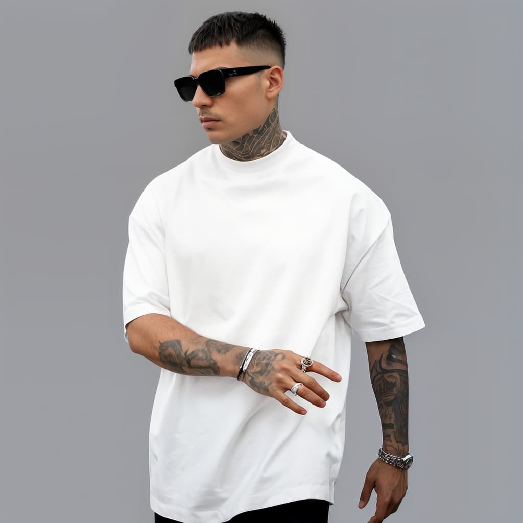 Camiseta Oversized Lisa Masculina Blusa Larga 100%  Algodão