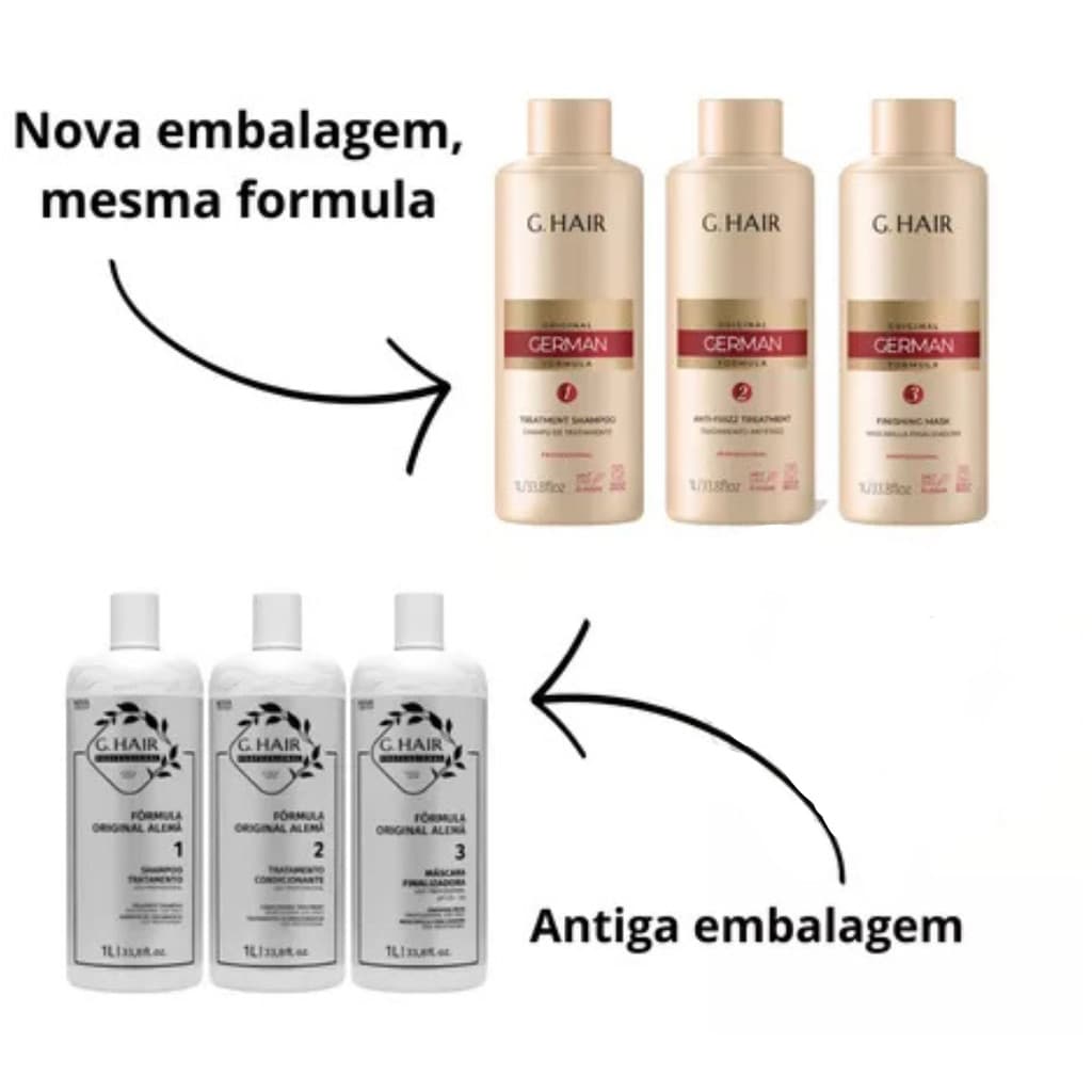 Escova Alisadora German Alemã G Hair Passo 2  Tratamento Anti-Frizz 300ml