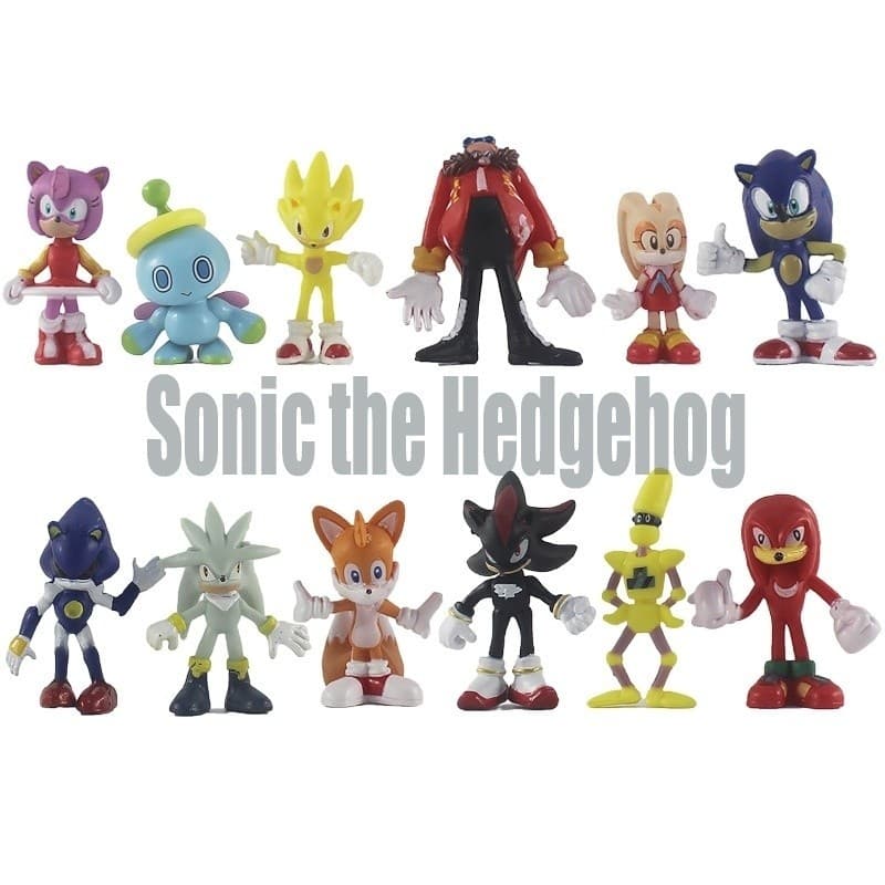 12 Pçs/Set Super Sonic The Hedgehog Boneca Ação Porcupine Figura De Mouse Bolo Decoração Modelo Ultra-DTJ0