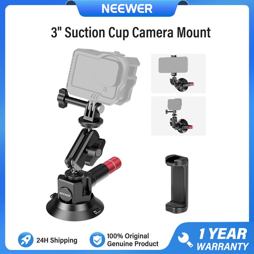 Suporte De Ventosa NEEWER De 3 " Com Braço , Para Telefone E Adaptador De Câmera De Ação , CA104