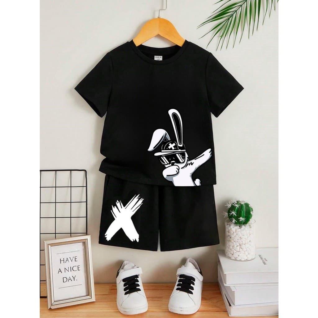 Conjunto para Crianças Juvenil Camiseta e Shorts unissex 4 ao 16 100% Algodão