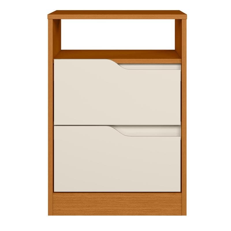 Mesa de Cabeceira Sole 2 Gavetas Cinamomo/Off White - ABZ