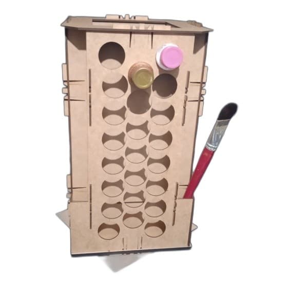 Suporte Organizador Giratorio P/ Tinta Tecido PVA Acrilex Daiara 37ml Pinceis e Boleadores Pontialhismo
