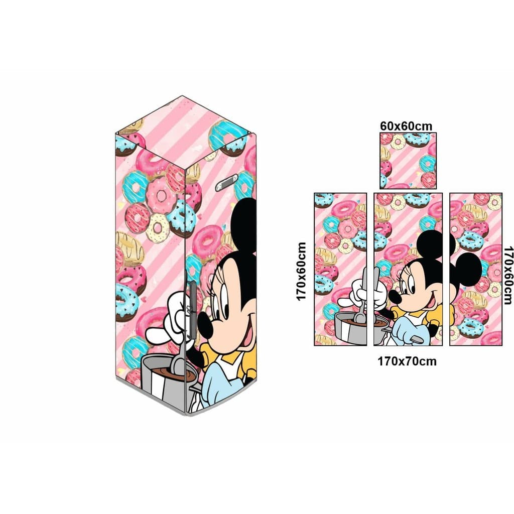 Adesivo Geladeira Envelopamento Completo Personalizada Minni Miickey