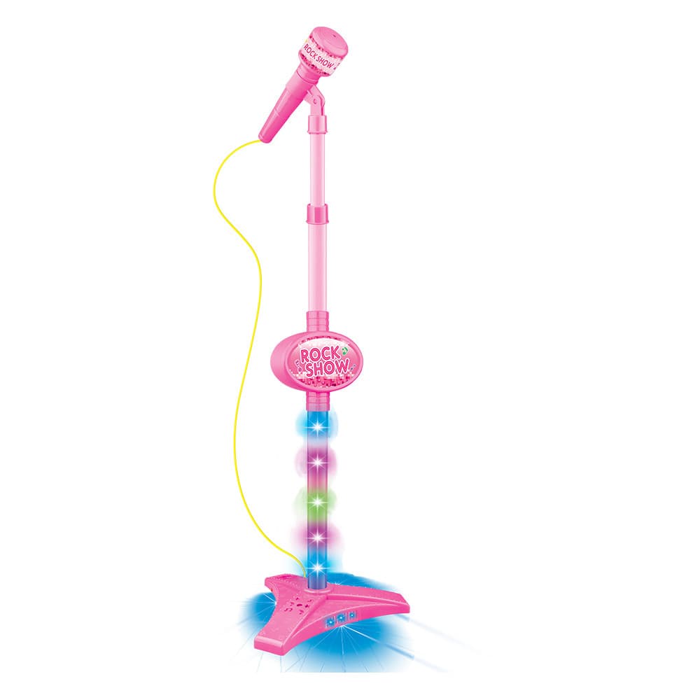 Microfone infantil pedestal Rock Show rosa