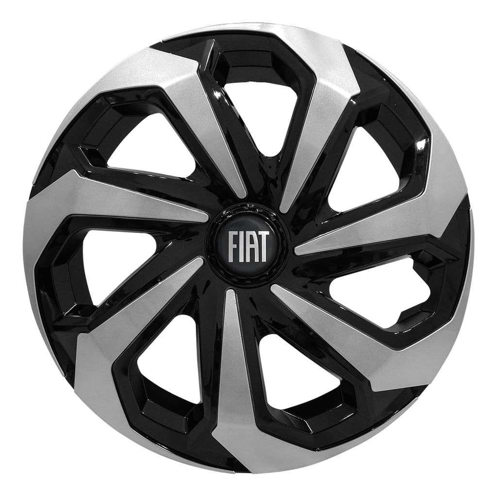 Jogo Calota Spider Black Silver Aro 13 Fiat Uno Palio Siena
