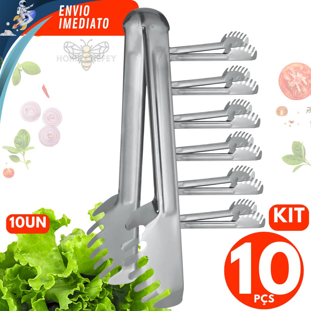 Kit 10 Pçs Pegador de Macarrão em Aço Salada Massas Churrasco Massas Para Cozinha Multiuso Utensílios Qualidade Premium