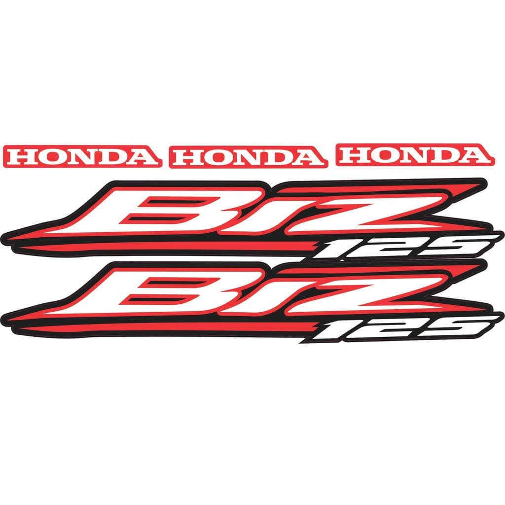 Par Adesivo Honda Biz 125 Lateral+Adesivos frontais Vermelho