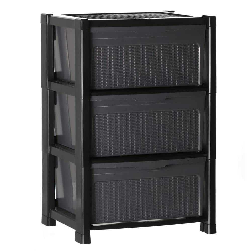 Gaveteiro Plástico Rattan 3 Gavetas Top Plast