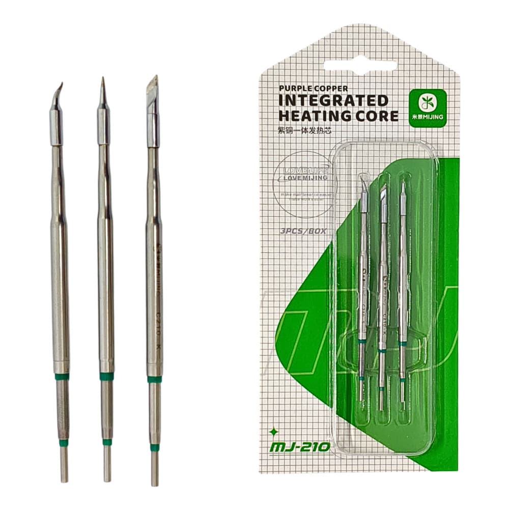 Kit 03 Pontas Mijing  para Estação Ferro De Solda C210 Jbc Sugon A9
