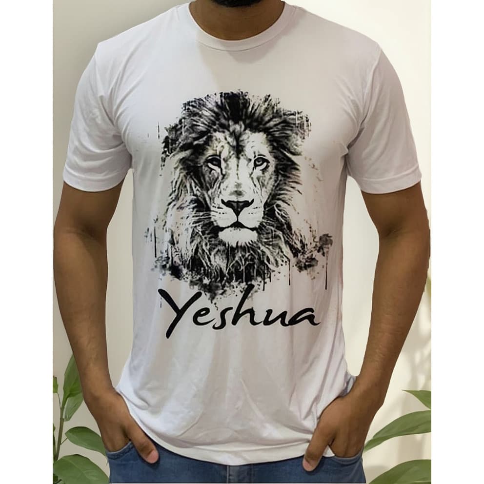 Camisa Camiseta Manga Curta Evangelica Leão Yeshua Jesus