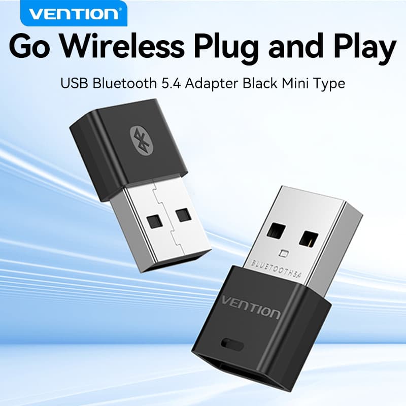 Vention USB Bluetooth 5.4 Adaptador Transmissor Receptor Sem Fio Dongle Para PC Windows 11 10 8.1 7 Fones De Ouvido