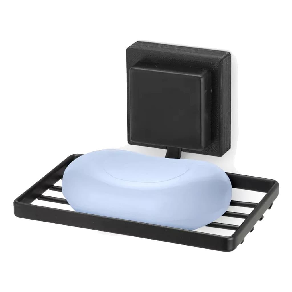 Suporte Porta Sabonete Fita Dupla Face 3m Preto Fosco Arthi