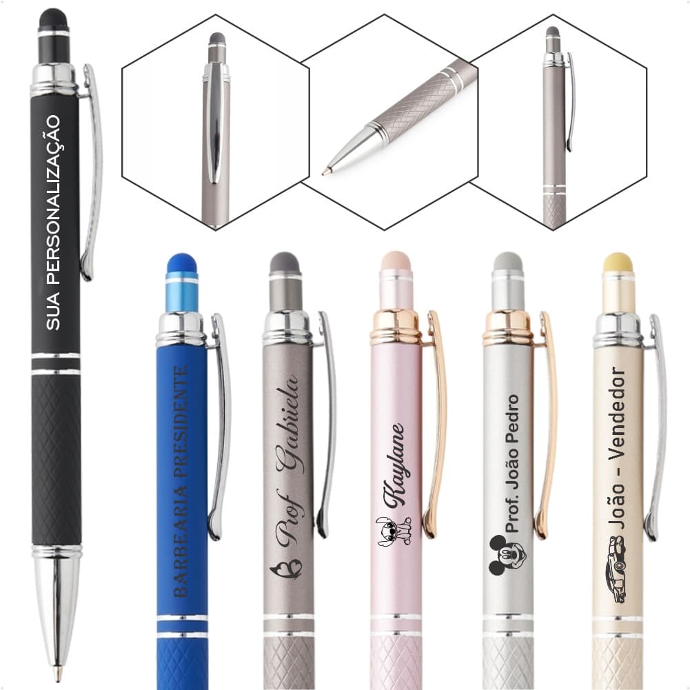 10 Caneta Esferográfica Azul 1.0mm Touch Texturizada