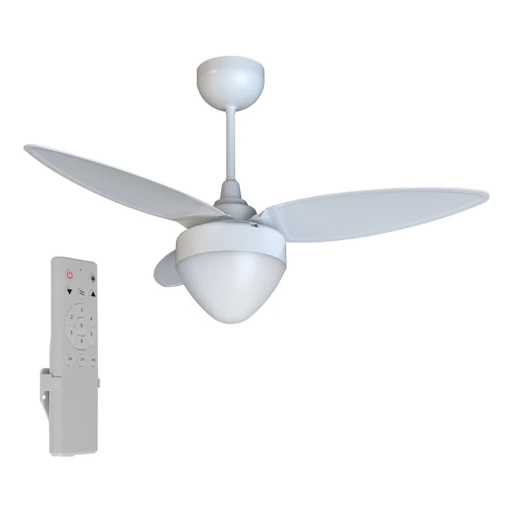 Ventilador de teto Aires branco Ventisol 3 pás controle remoto Bivolt Silencioso