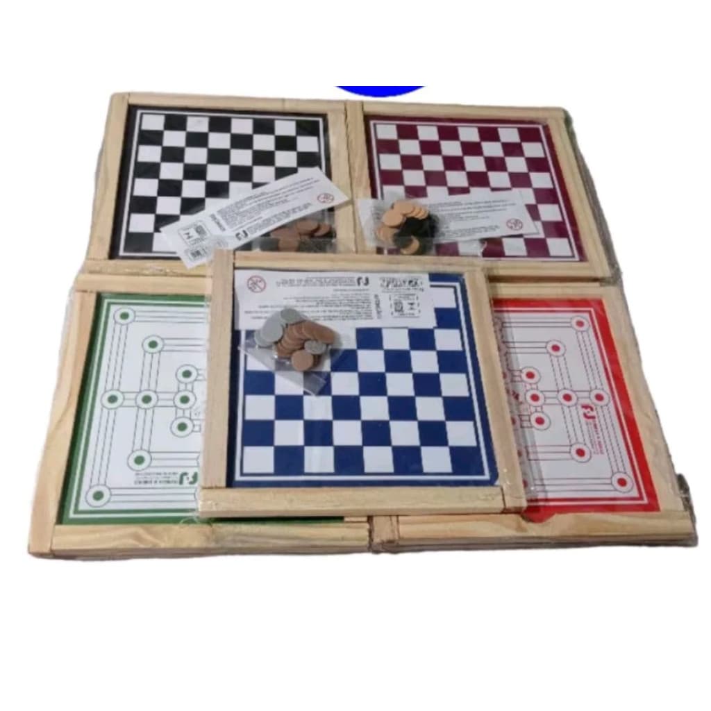 Jogo de Dama MADEIRA  e Trilha 2 em 1 Jogo Tabuleiro de madeira divertido 21cm por 20 cm