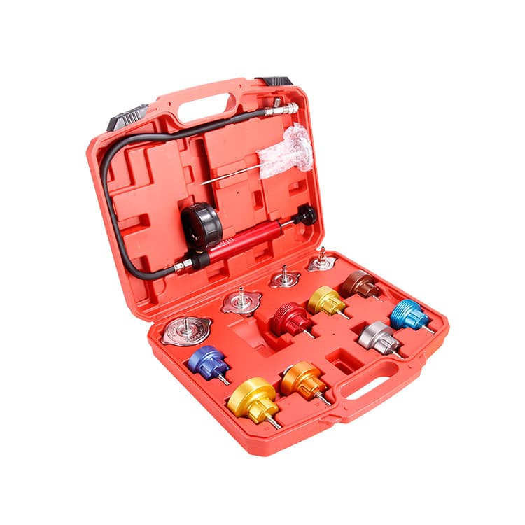 Kit Teste de Arrefecimento Radiador 14 Peças com Bomba Manual e Mangueira de Pressão
