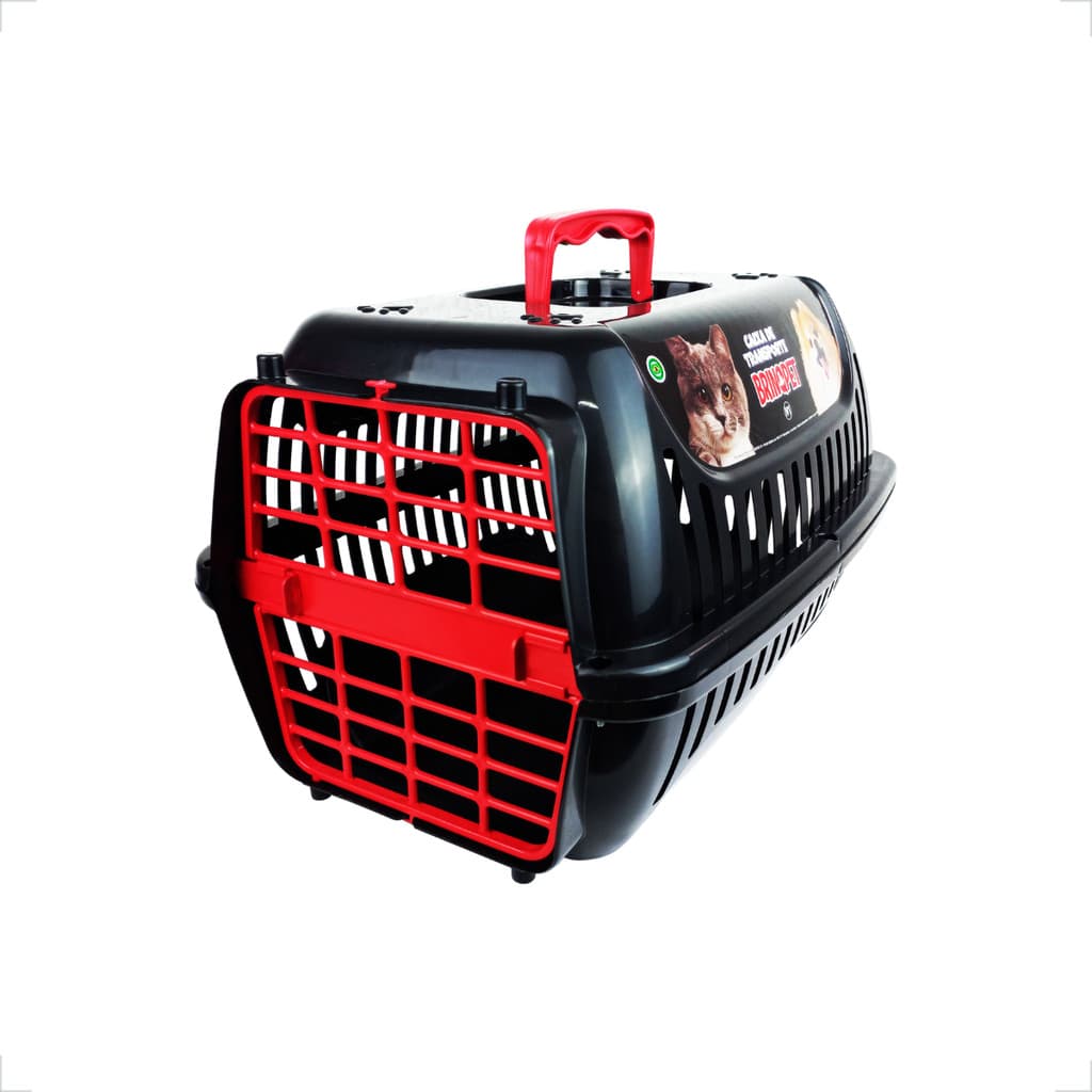 Caixa de Transporte Brinqpet N1 Premium – Preto e Vermelho