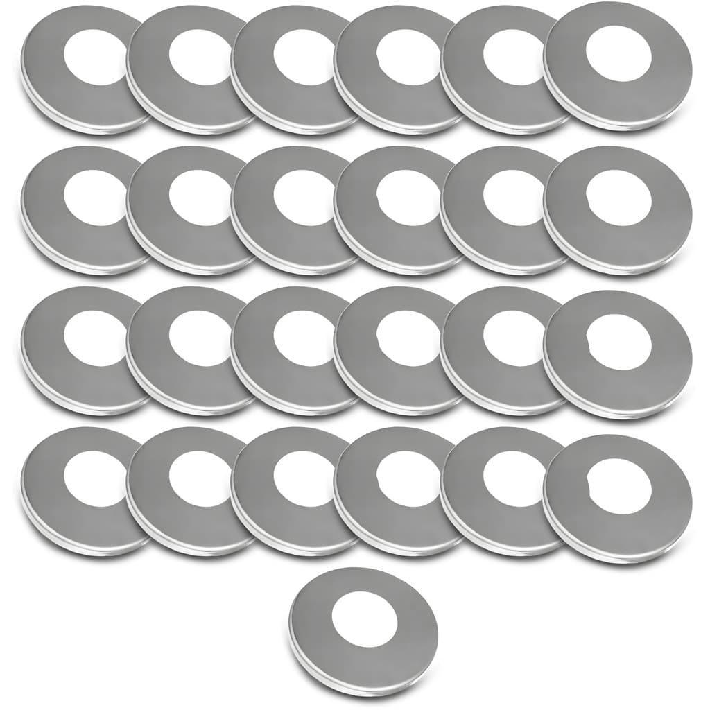 Kit 25 Canoplas Slim Aço Inox para Torneira Conexão 1/2