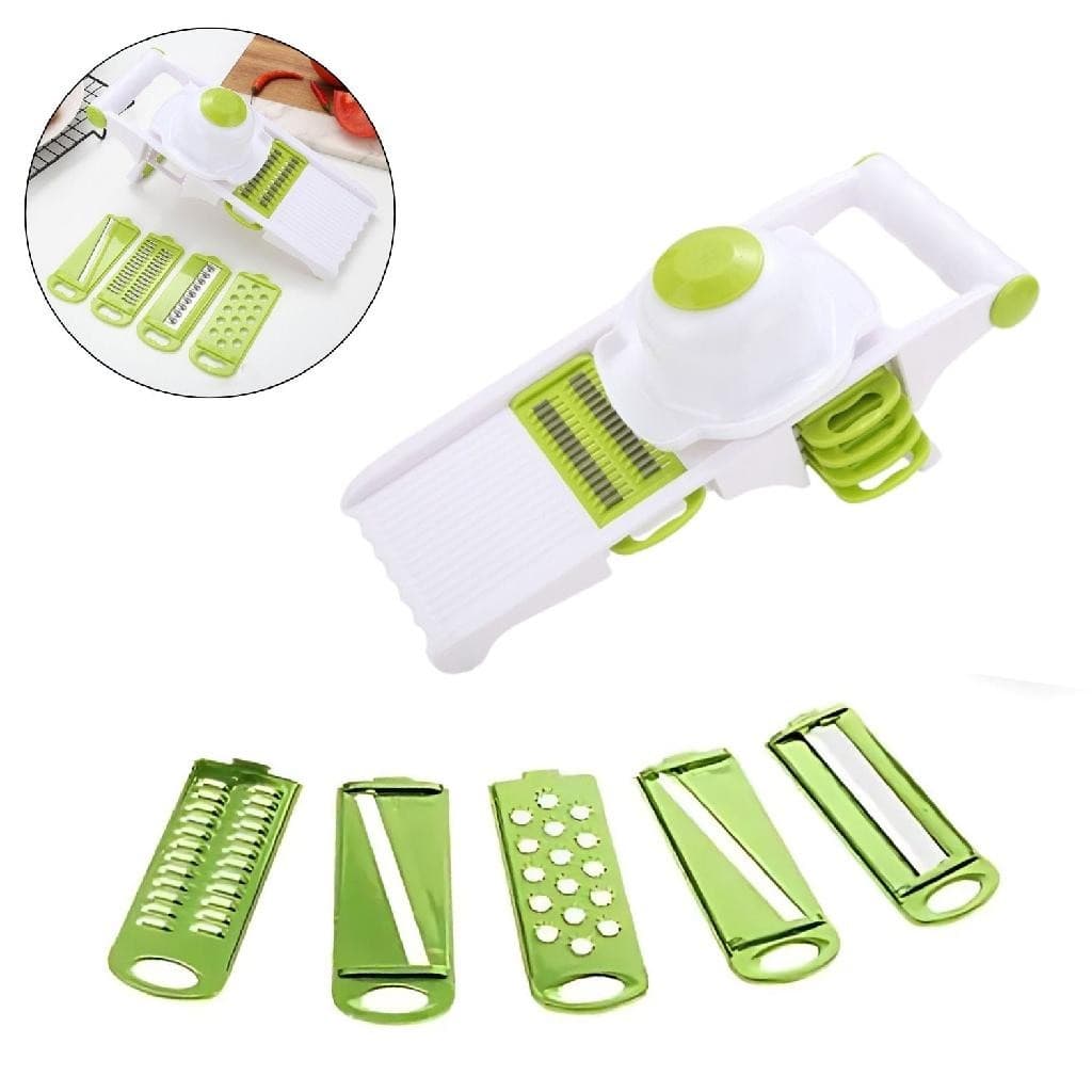 Ralador, Fatiador e Cortador De Legumes Slicer Mandoline 6 em 1 Verduras Frutas Alimentos