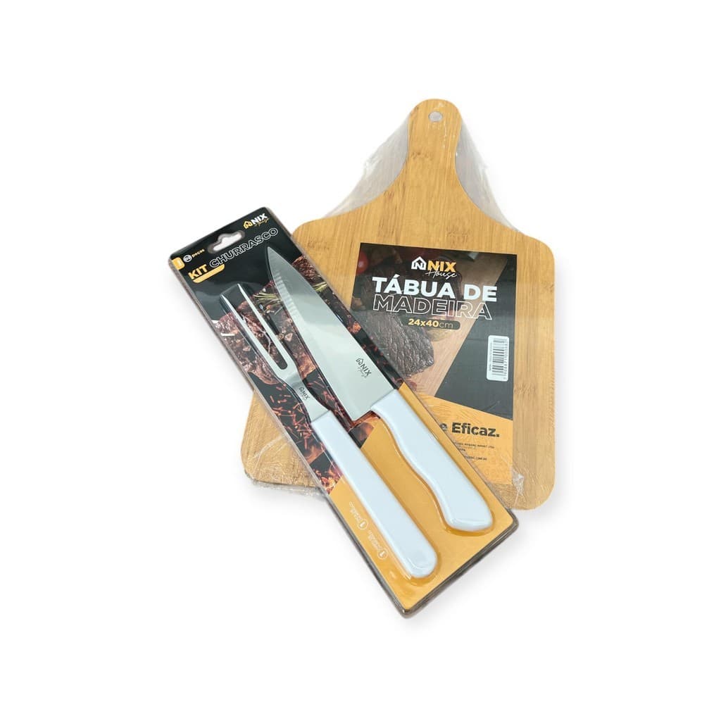 Kit Faca garfo inox - Kit Garfo + Faca inox Churrasco + tabua escolha o kit [ Corte Rapido] Faca Cozinha